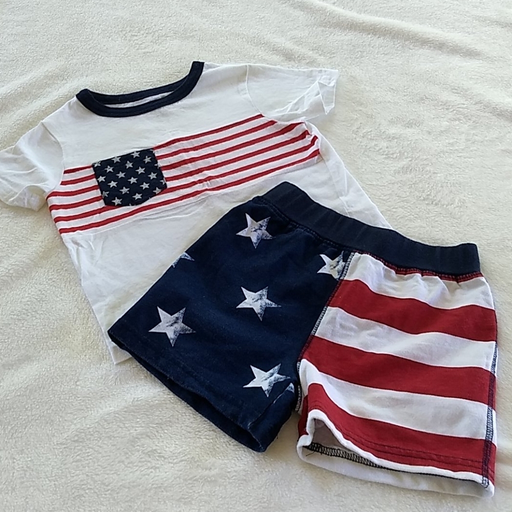 Children's place American Flag t-shirt/short set